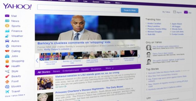 yahoo mail is accessible on the main landing page for yahoo